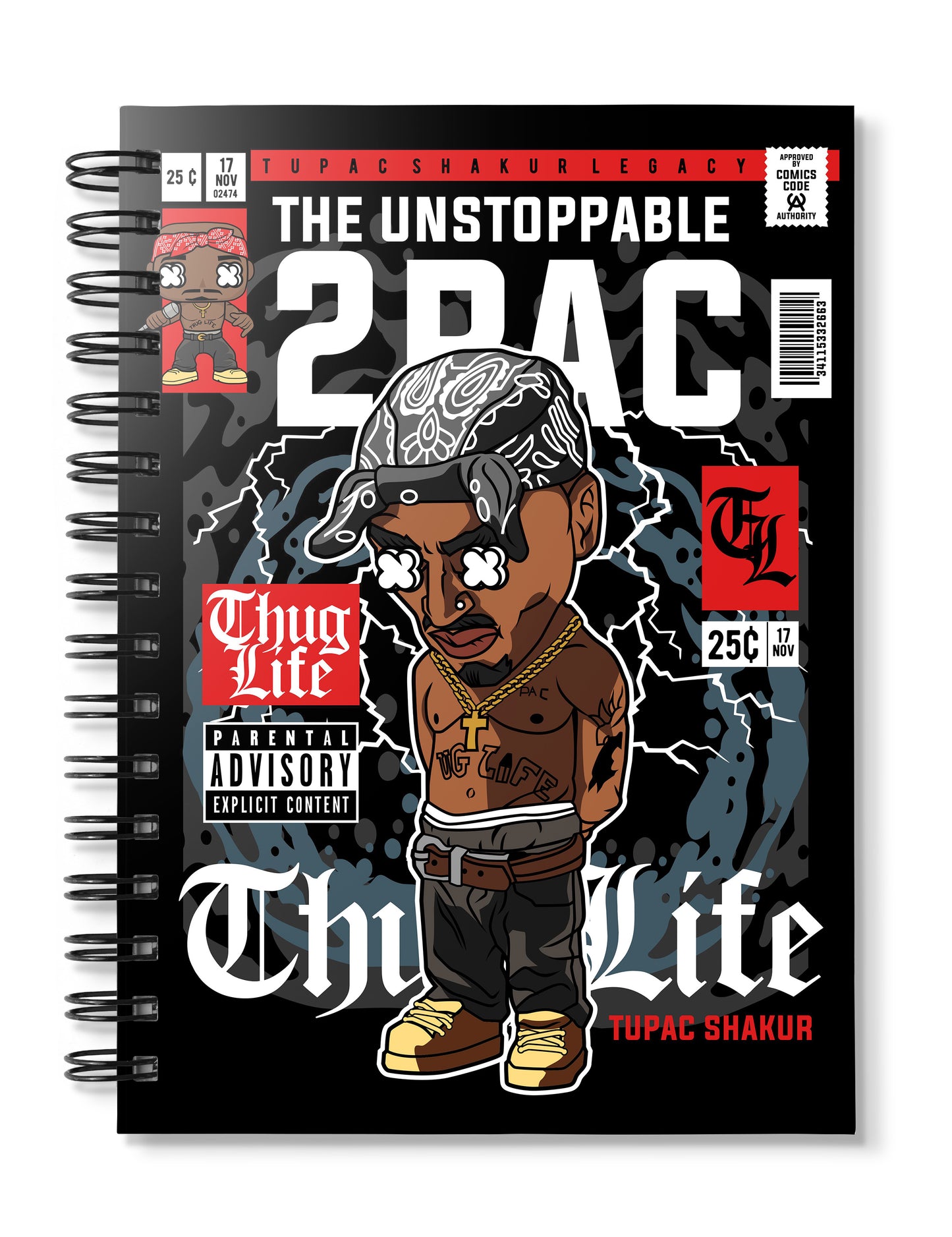 2 pac
pop art notebook