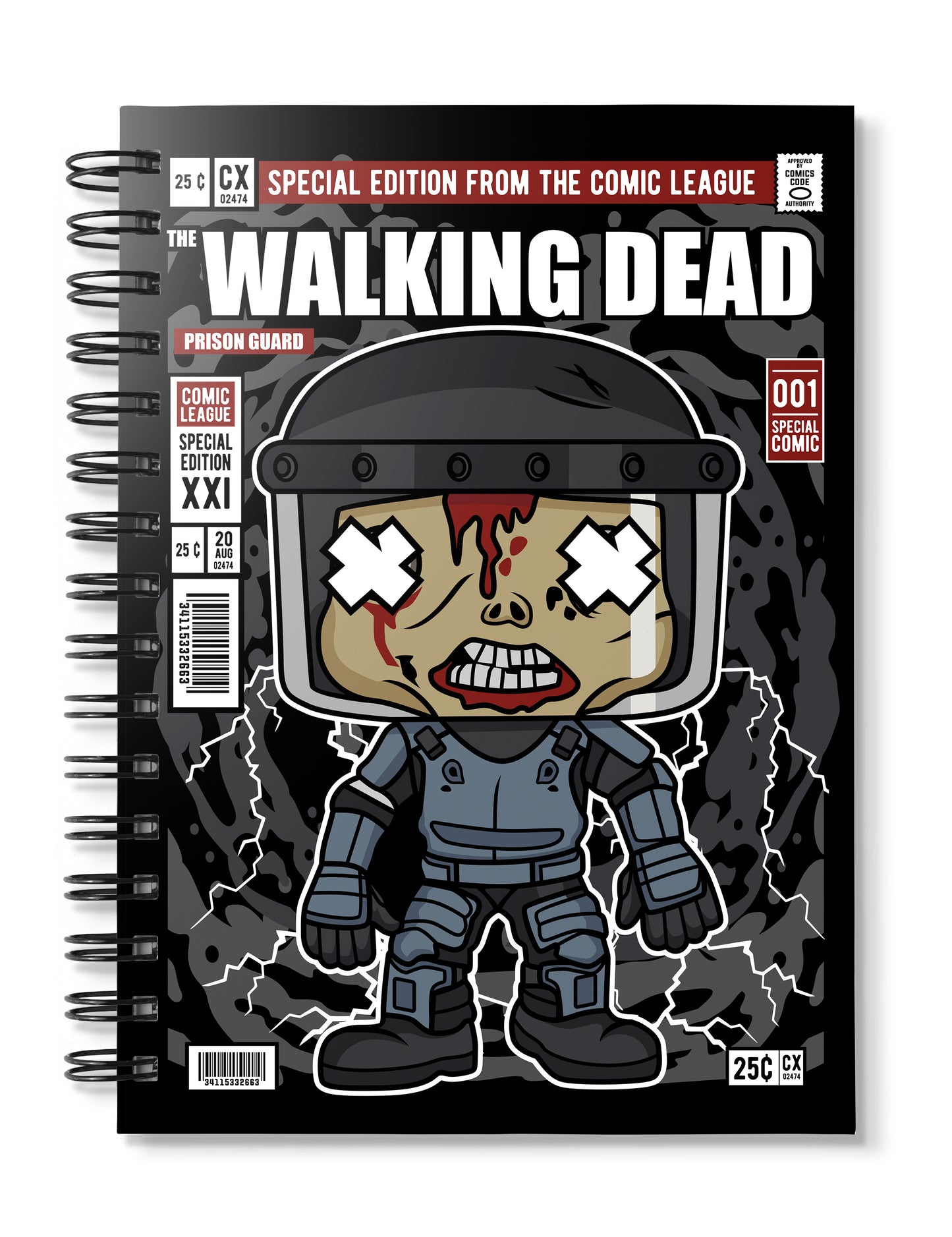 Walking Dead Prison Guard pop Art Notebook