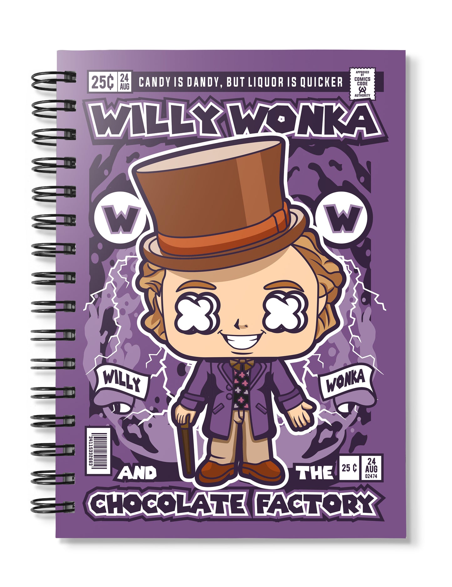 willy wonka pop art notebook