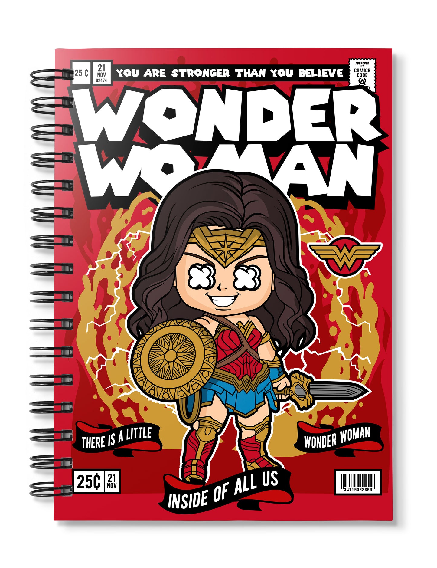 wonder woman pop art notebook
