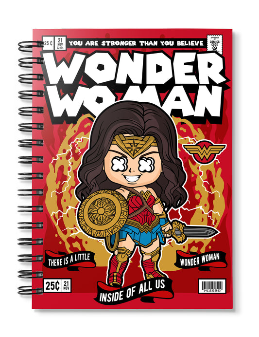 wonder woman pop art notebook