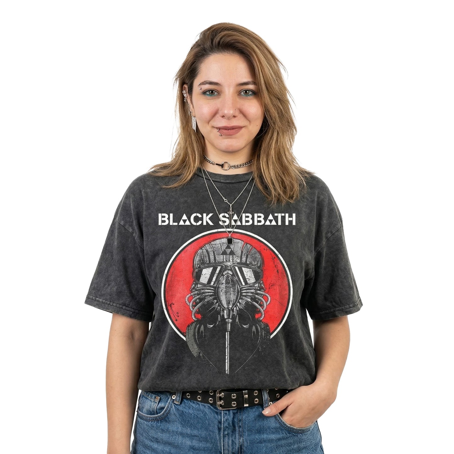 Black sabbath Washed Oversized Tee's