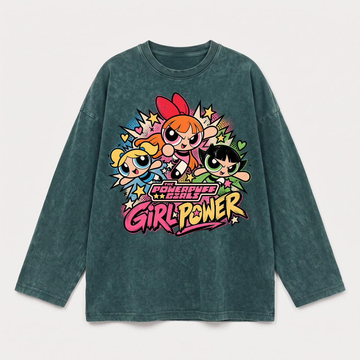 Powerpuff Girls Washed Oversized Long Sleeves