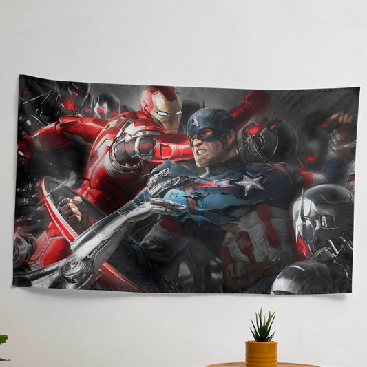 Iron man & Captain America Velvet Tapestry