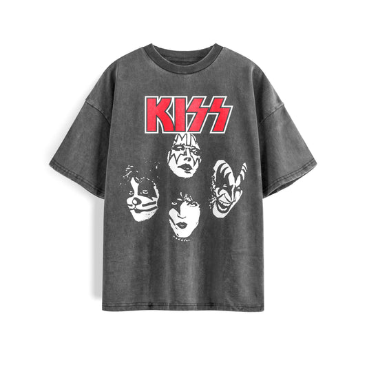 KISS Front Washed Oversized Tee's