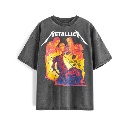 Metallica justice for all Washed Oversized Tee's