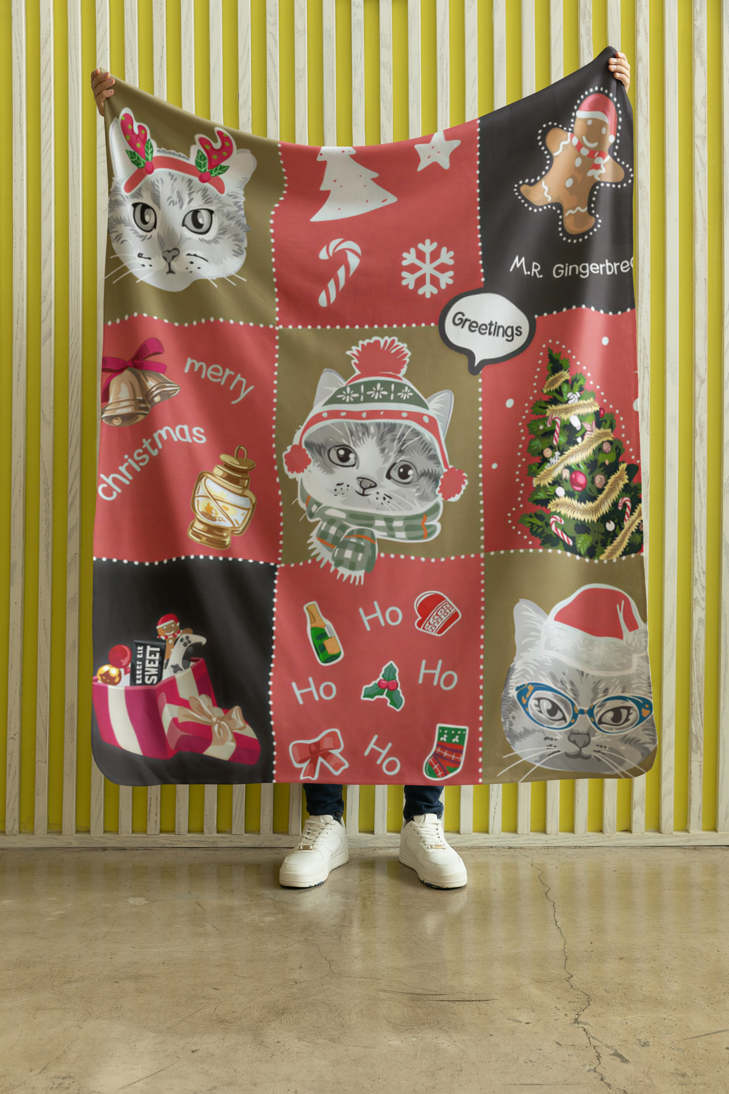Cat Christmas Blanket