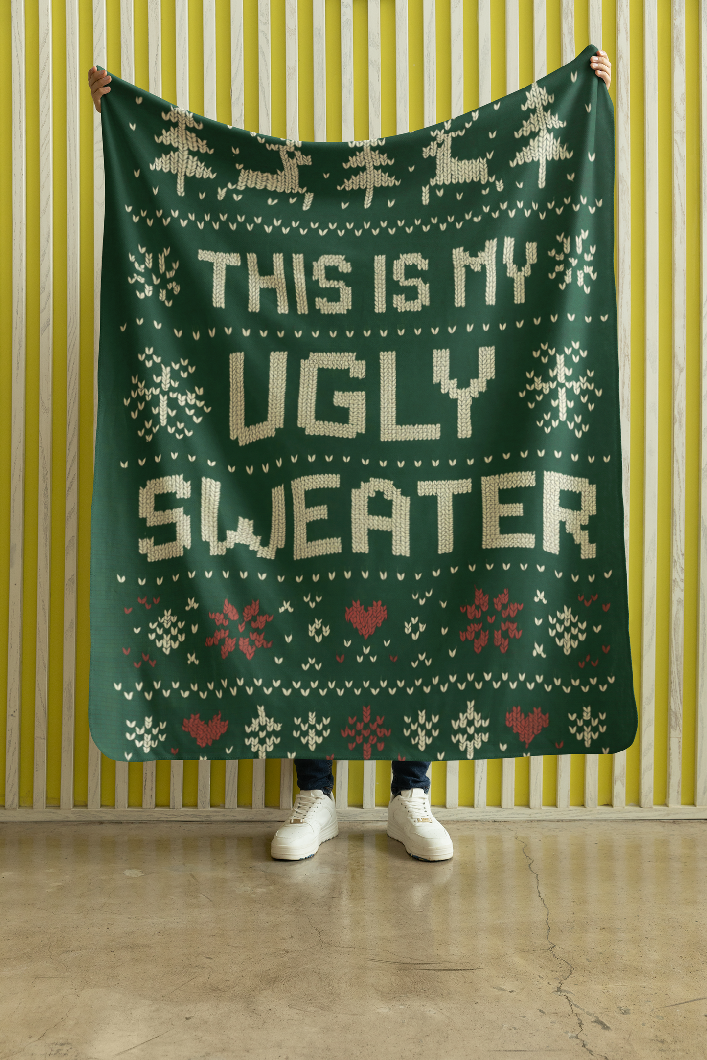 this is my ugly sweater Green Christmas Blanket