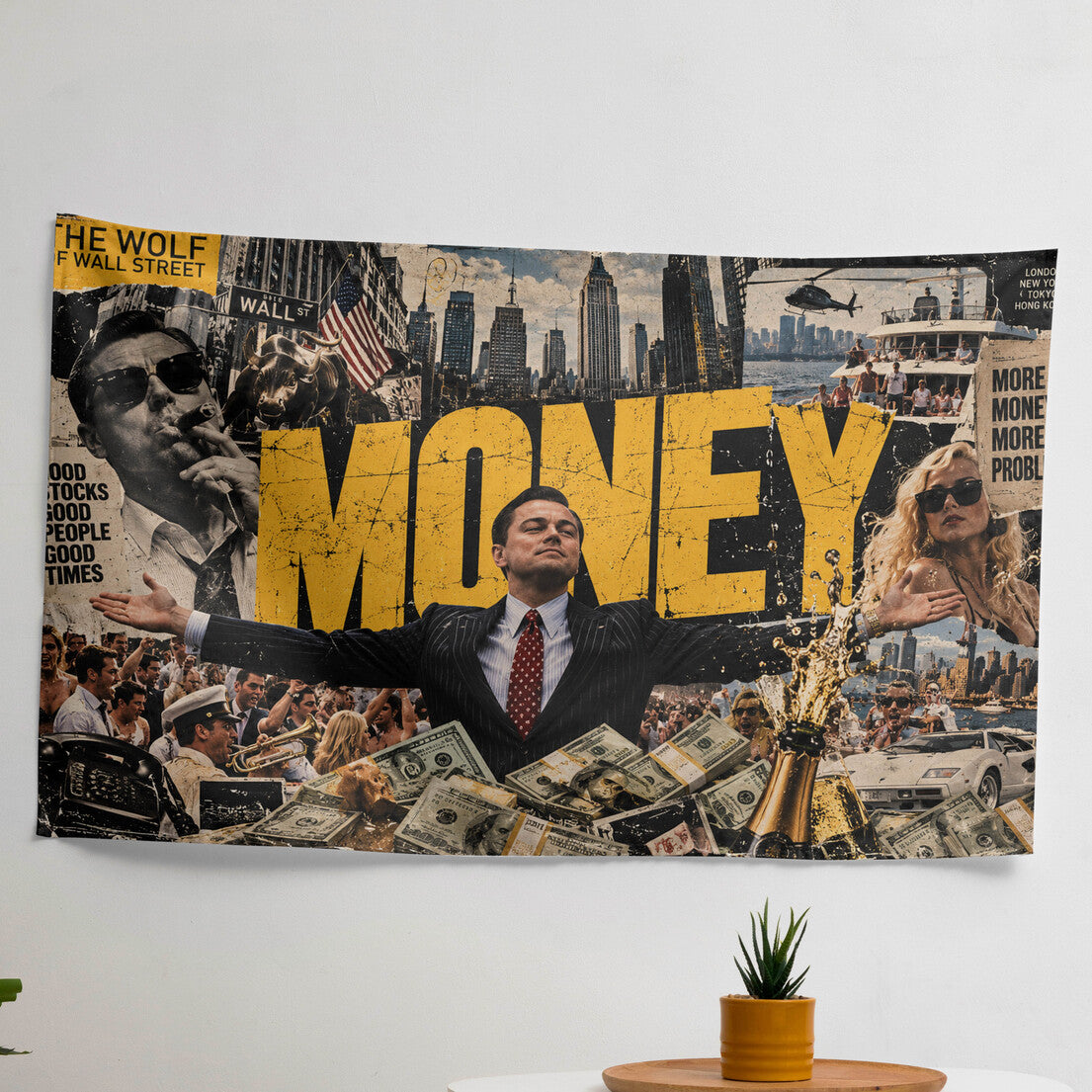 Wolf of wall st Velvet Tapestry
