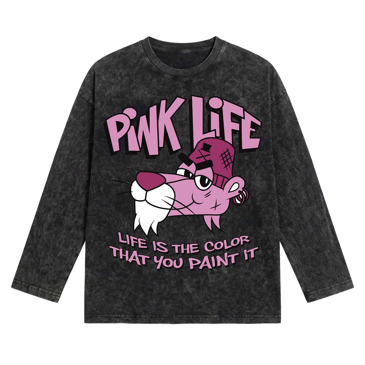 Pink Panther Washed Oversized Long Sleeves