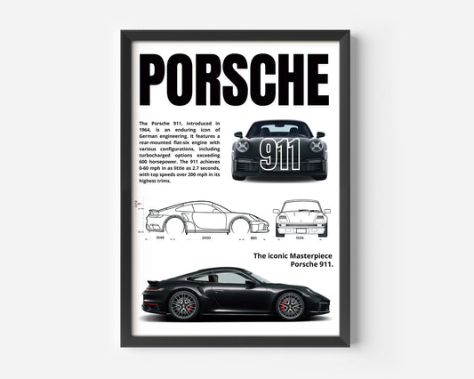 dank n drip porsche 911 poster