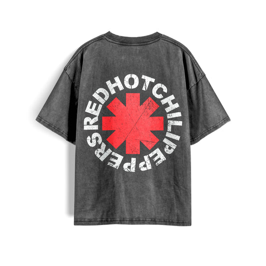 Red Hot Chili Peppers Grey Washed Oversized Tee's