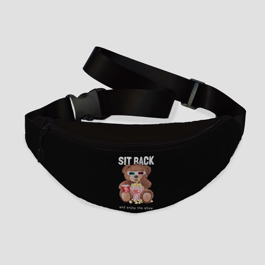 Sit Back Bear Fanny Pack black
