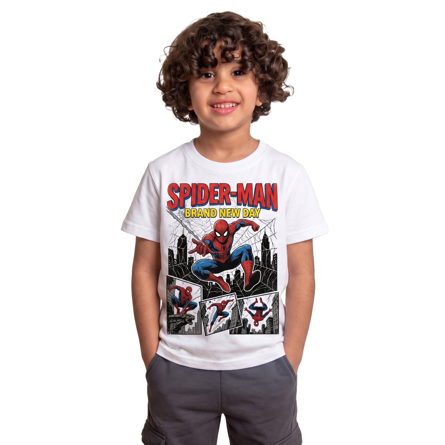 Spiderman White Kids Tee's