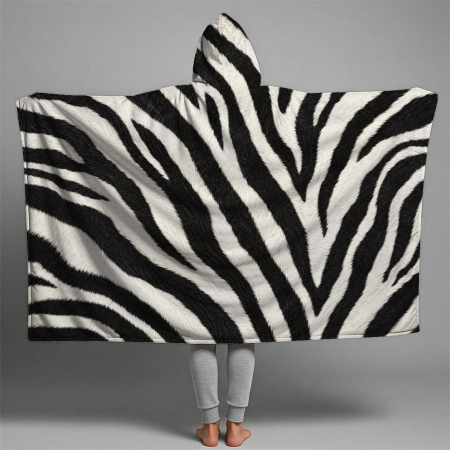 Zebra Hooded Blanket