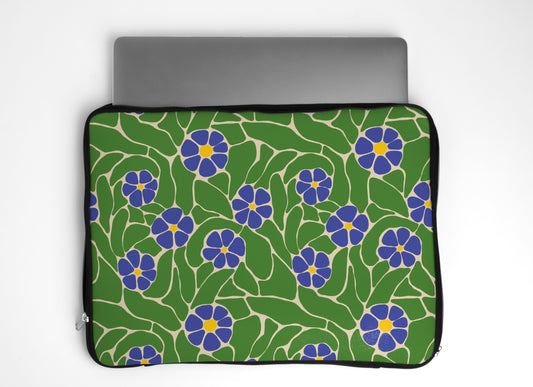dank n drip green bloom laptop sleeve 