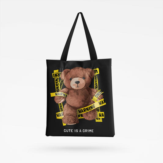 Warning Bear All-Over Print Tote Bag