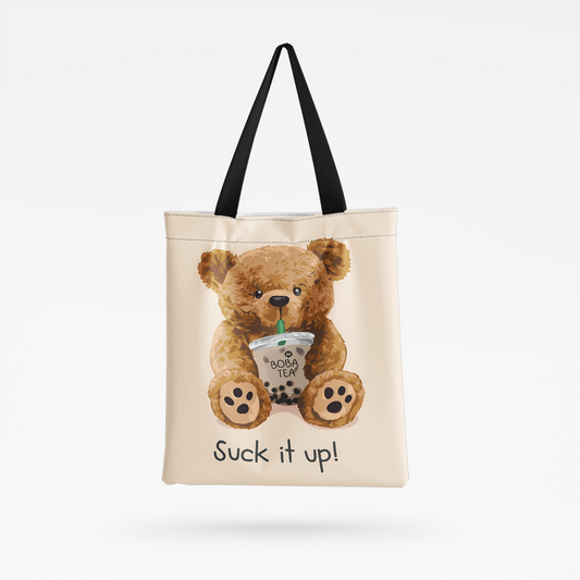 Suck it up Boba Bear All-Over Print Tote Bag