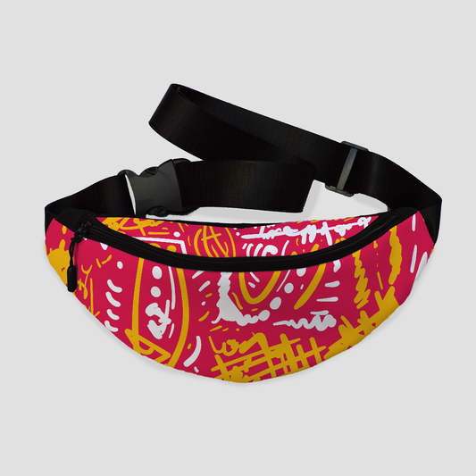 Abstract Doodle Red Fanny Pack