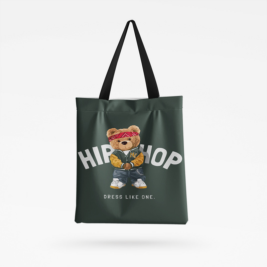 Hip Hop Bear All-Over Print Tote Bag