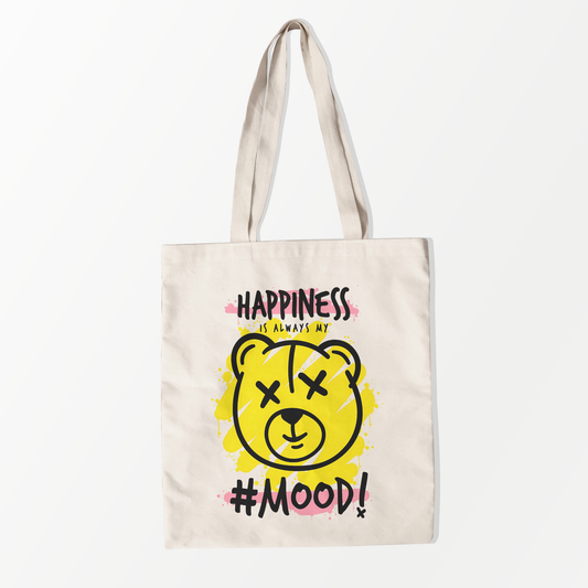Happiness is My Mood Bear Tote Bag