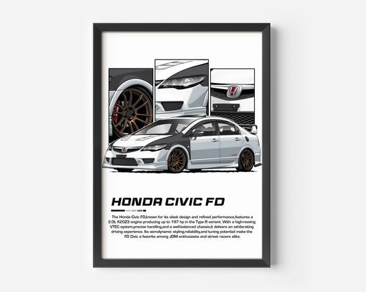 Honda Civic FD Poster