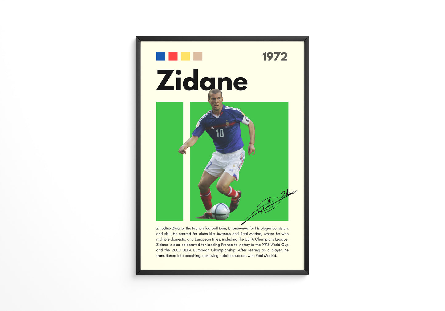Zinedine Zidane 1972 Poster