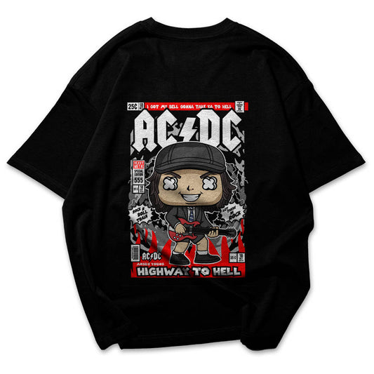 ACDC Angus Young Oversized Tee's Black
