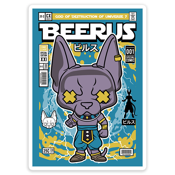 Beerus Dragon Ball pop Art Sticker