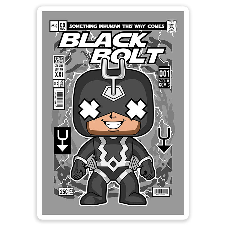 Black Bolt pop Art Sticker