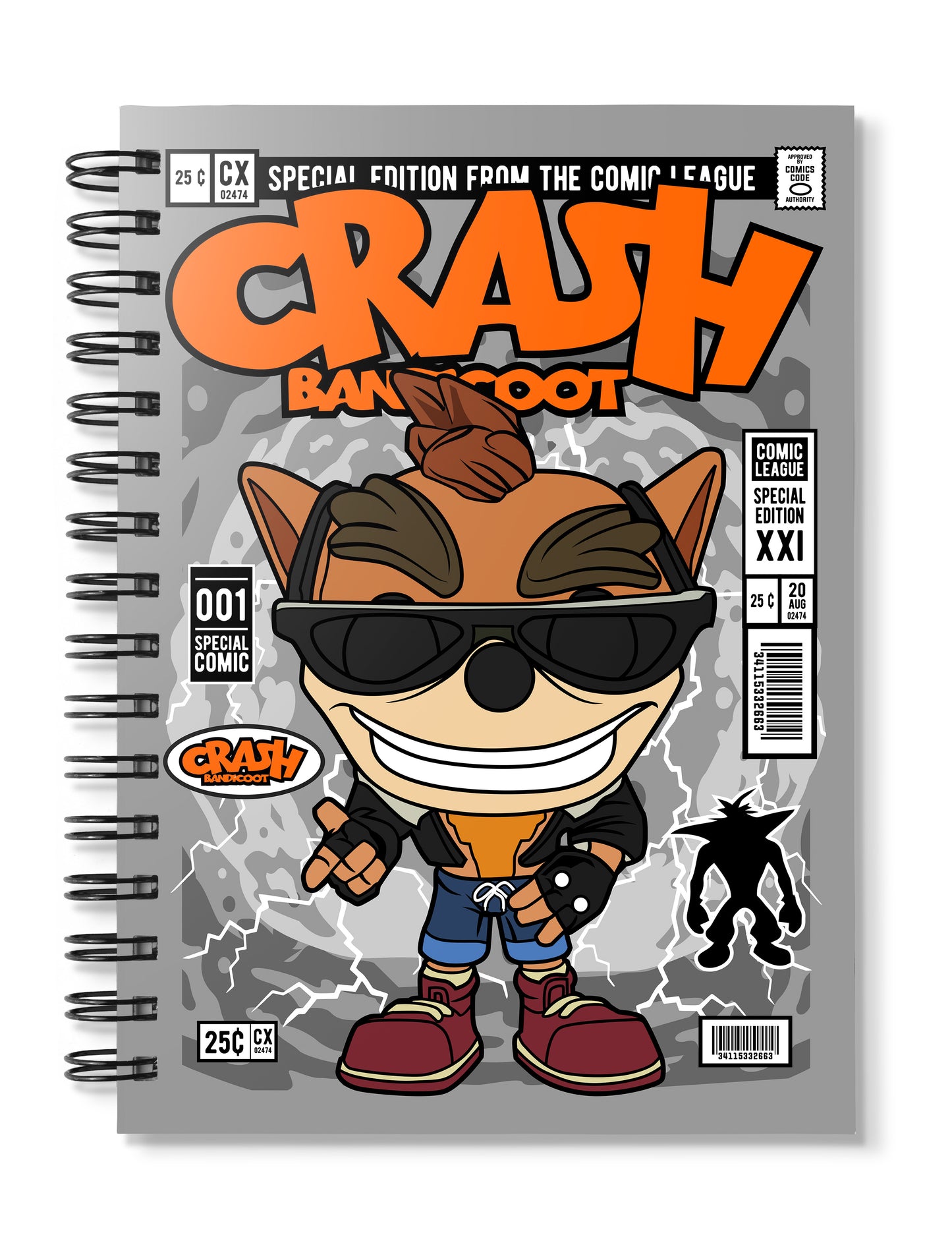 Crash Bandicoot pop Art Notebook