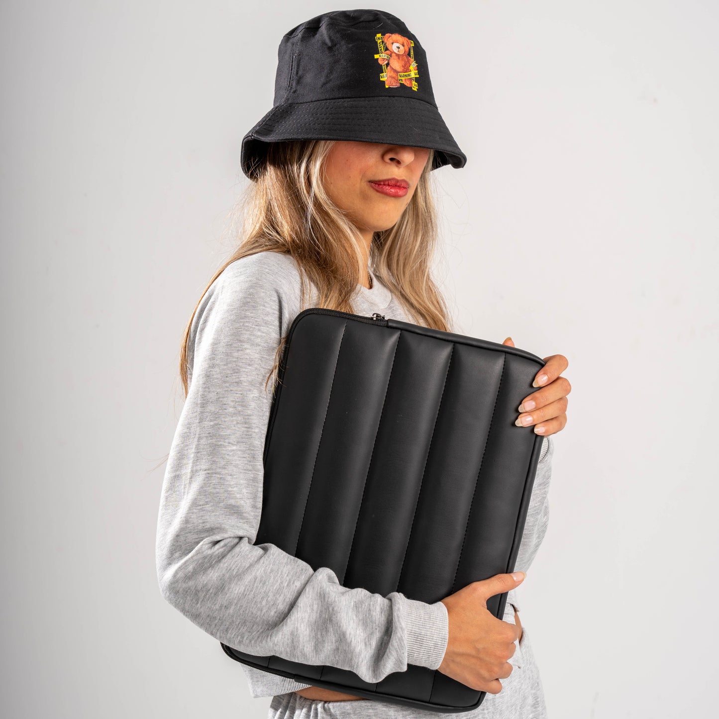 Buff Leather Laptop Sleeve Black