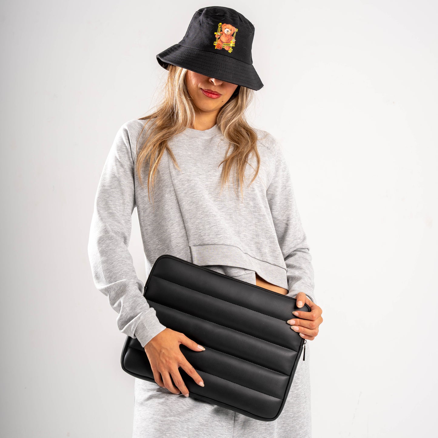 Buff Leather Laptop Sleeve Black