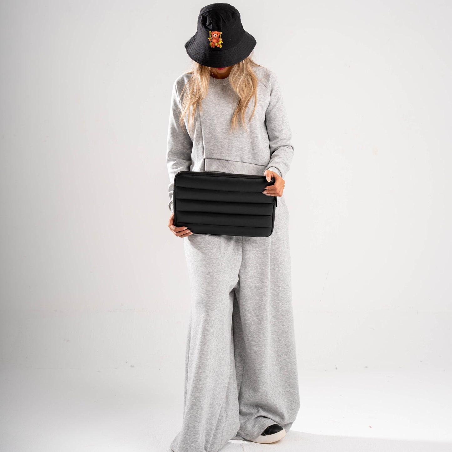 Buff Leather Laptop Sleeve Black