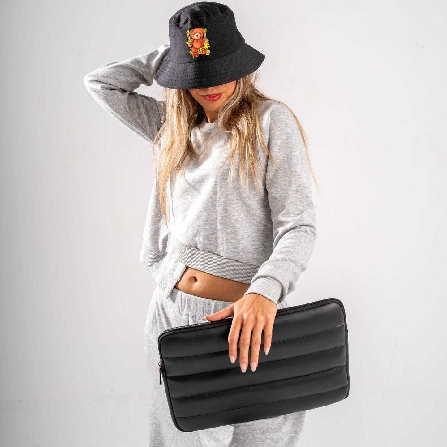 Buff Leather Laptop Sleeve Black