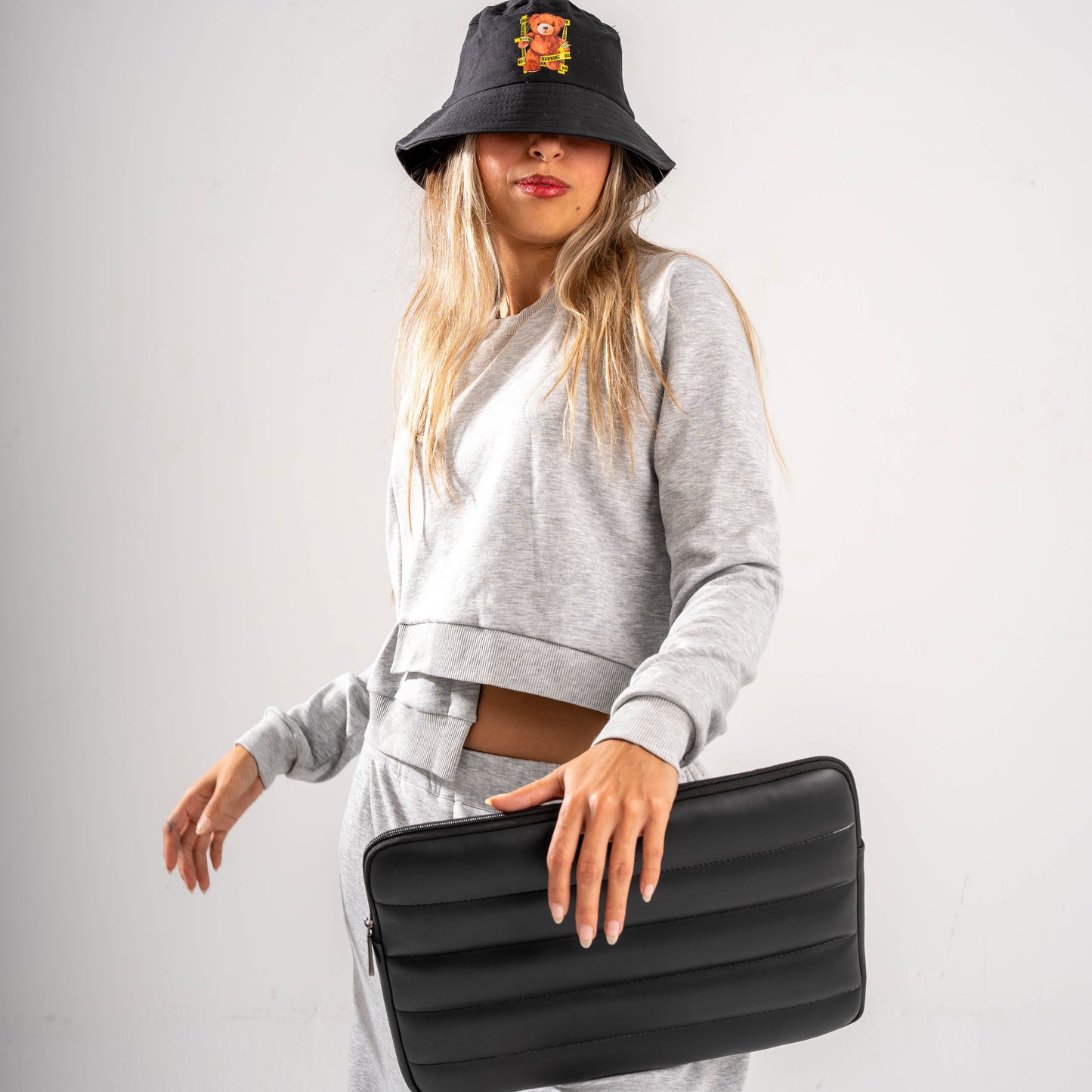 Buff Leather Laptop Sleeve Black