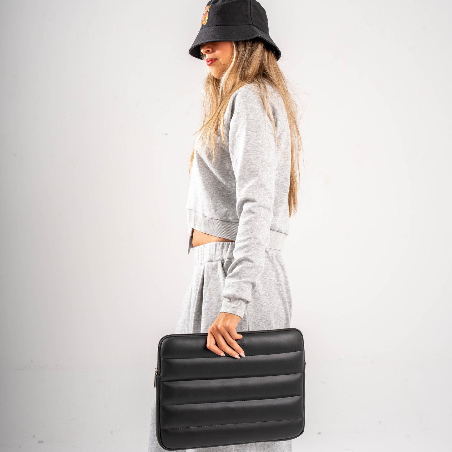 Buff Leather Laptop Sleeve Black