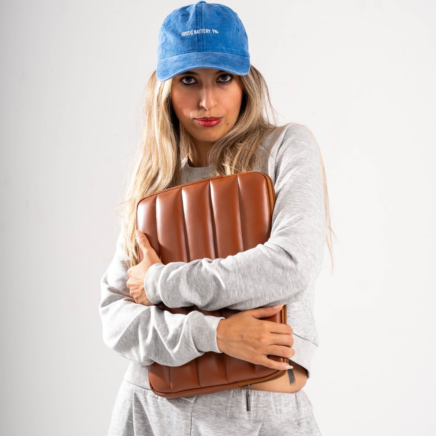 Buff Leather Laptop Sleeve Coffee Brown