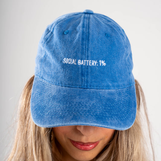 Social Battery 1% Washed Cap