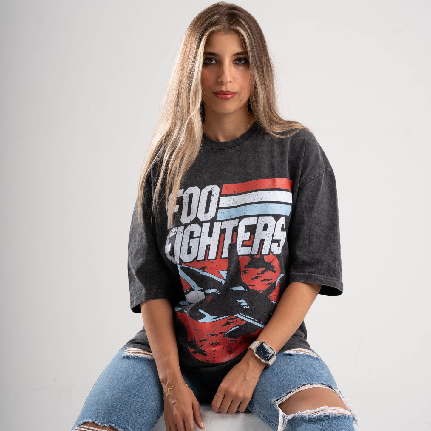 Foo Fighters Washed Oversized Tee's