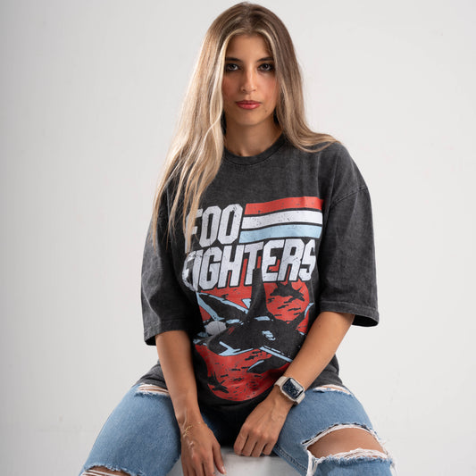Foo Fighters Washed Oversized Tee's