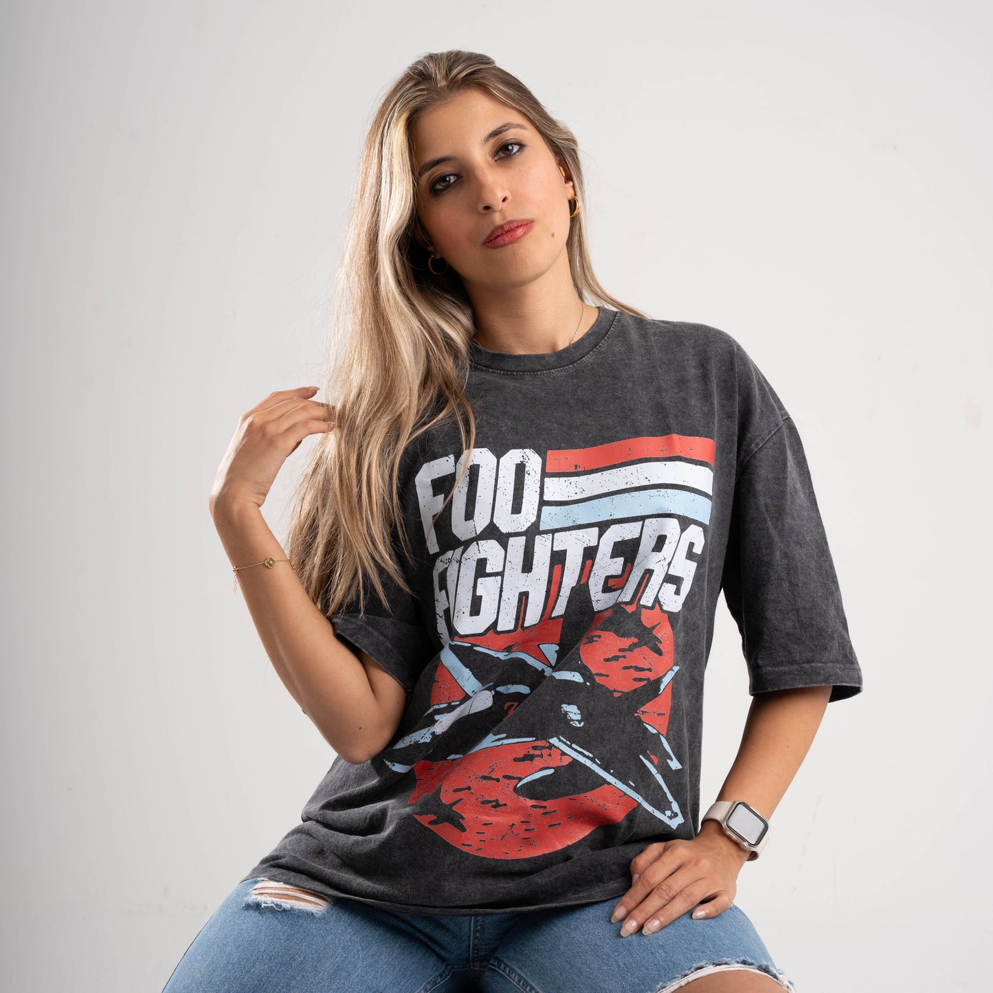 Foo Fighters Washed Oversized Tee's