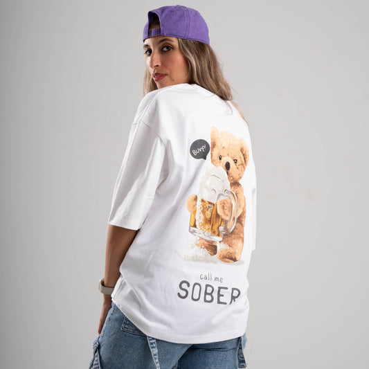 Call me Sober Bear Oversized Tee's