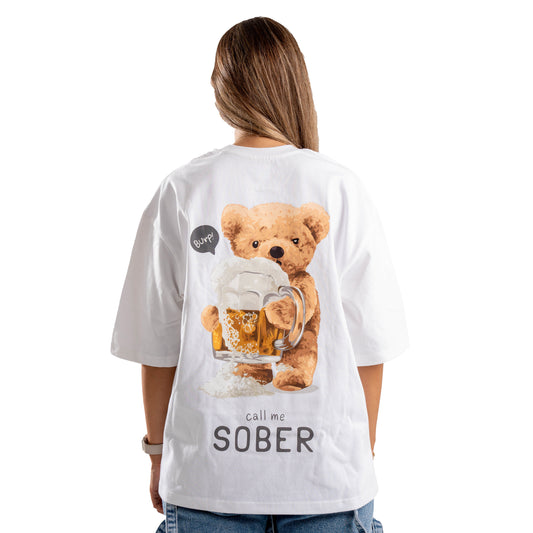 Call me Sober Bear Oversized Tee's