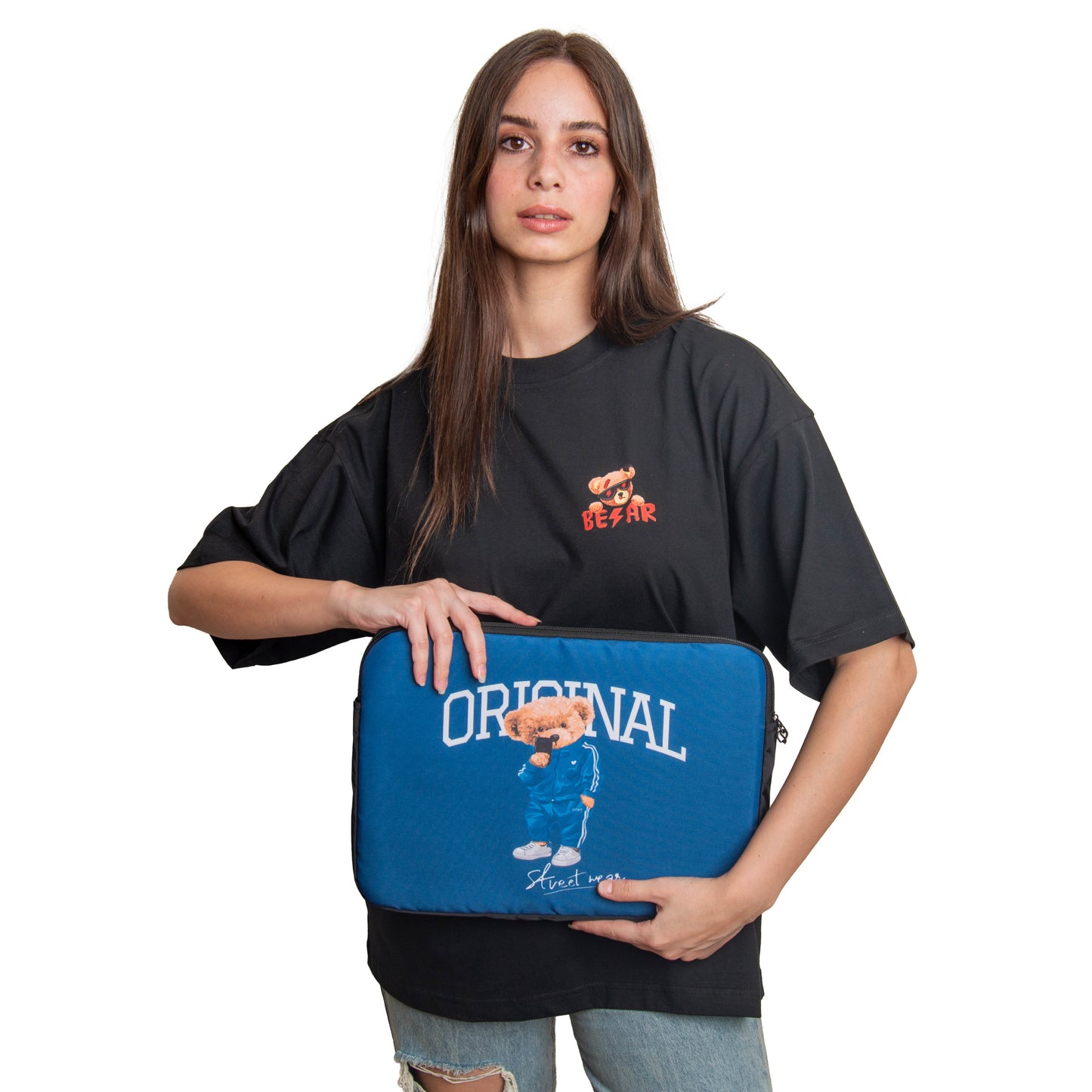 dank n drip original bear laptop sleeve 