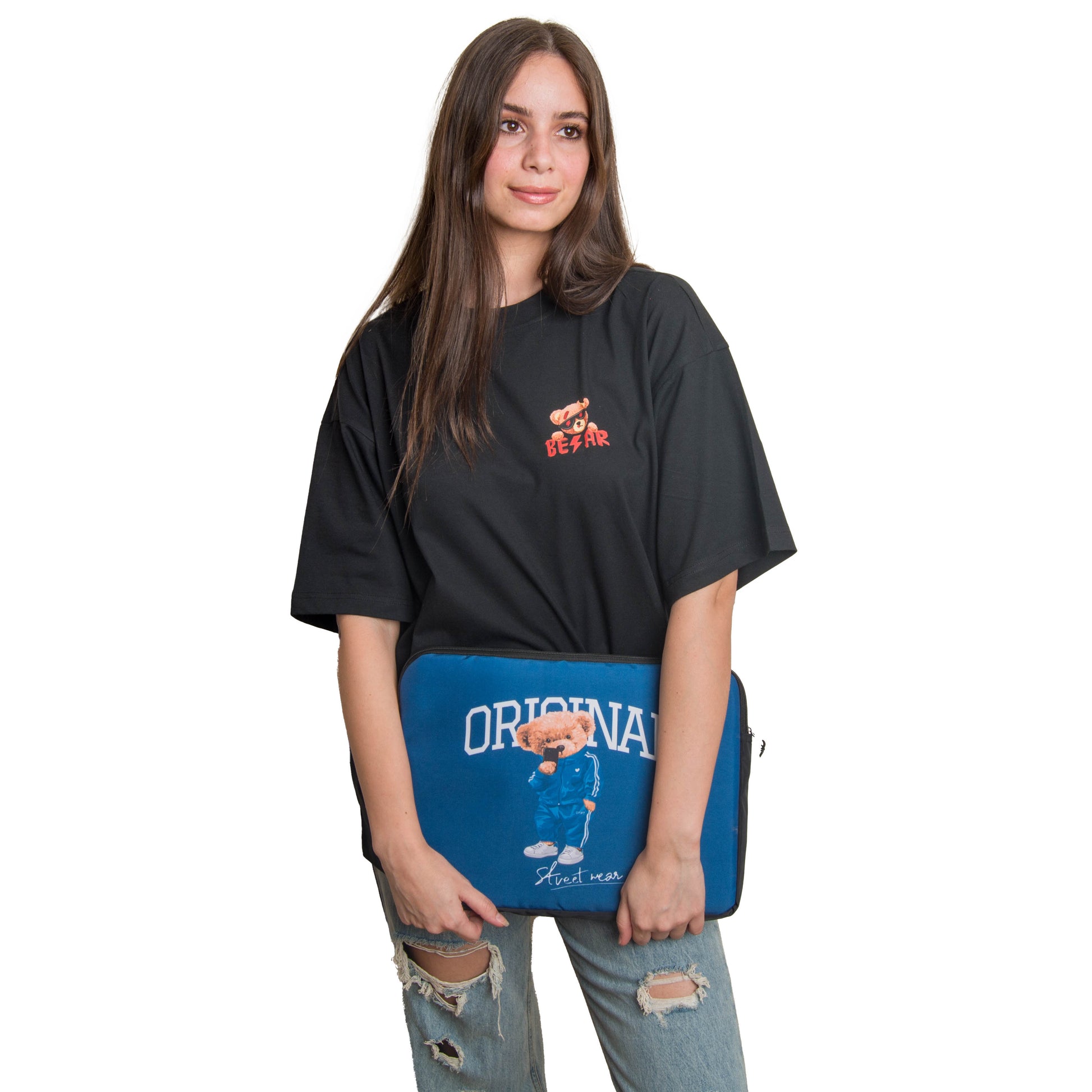 dank n drip original bear laptop sleeve 