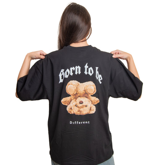 Born To Be Different Bear Oversized Tee's