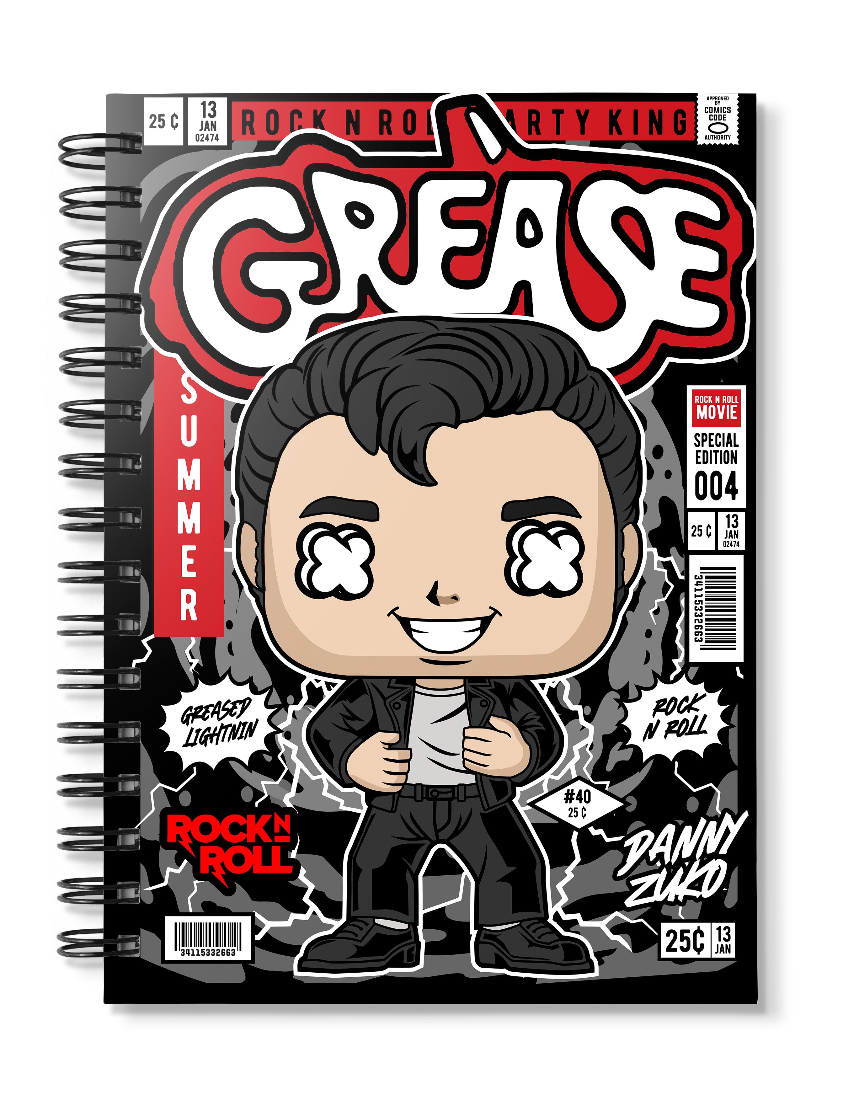 Danny Notebook Danny Zuko Grease Pop Art Notebook – Dank N Drip
