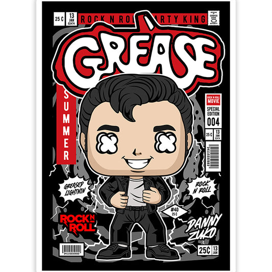 Danny Zuko Grease pop Art Sticker