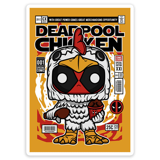 Deadpool Chicken pop Art Sticker